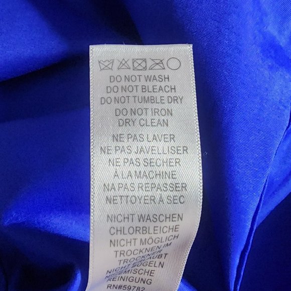 Adrianna Papell Blue Sheath Dress Side Pleats Draped Neckline Short Sleeves - Picture 6 of 6